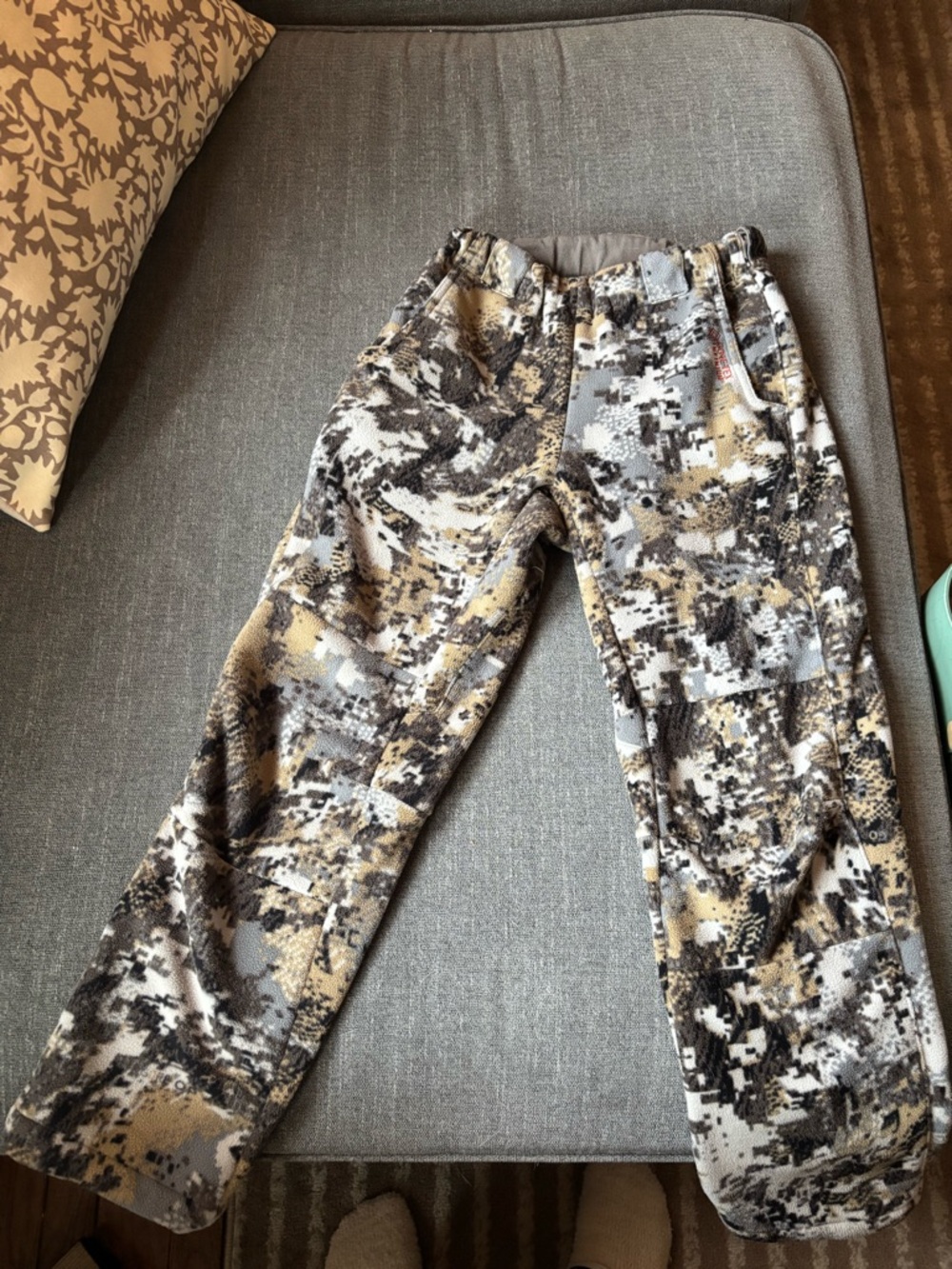 Sitka Stratus Youth Pants in Digital Camo Gray and Tan